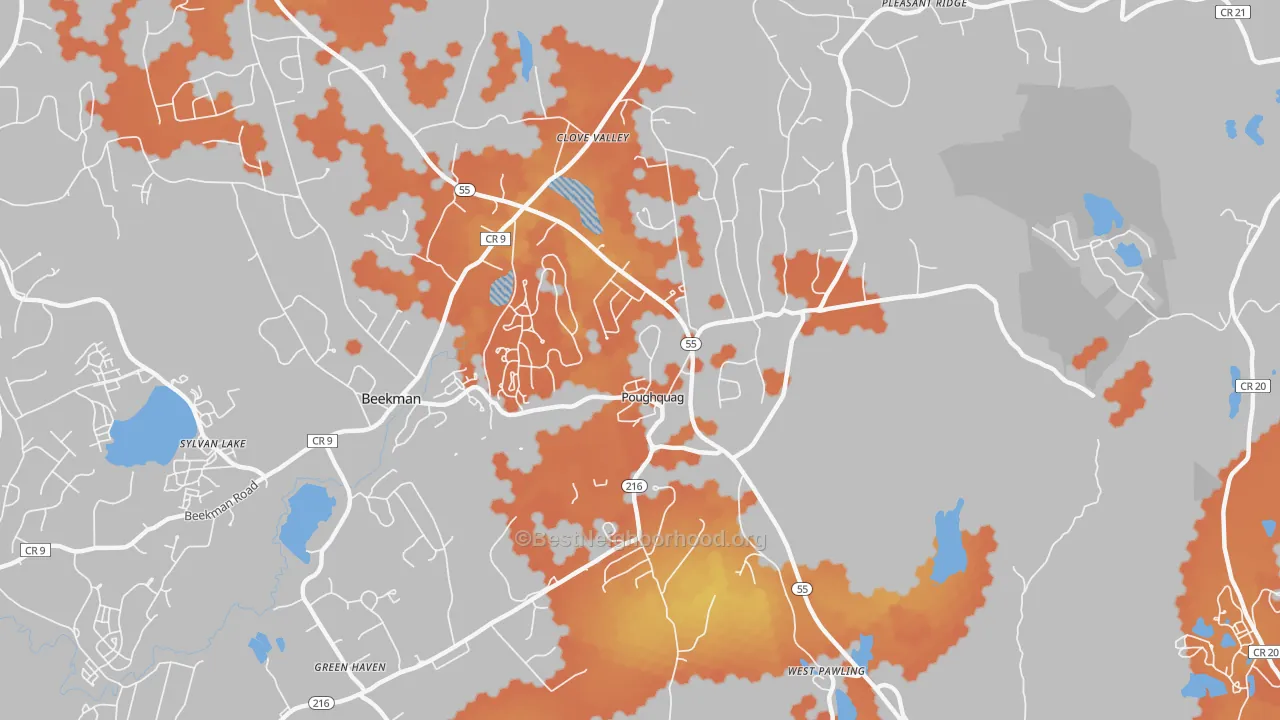 Bike Grade map of 12570, NY
