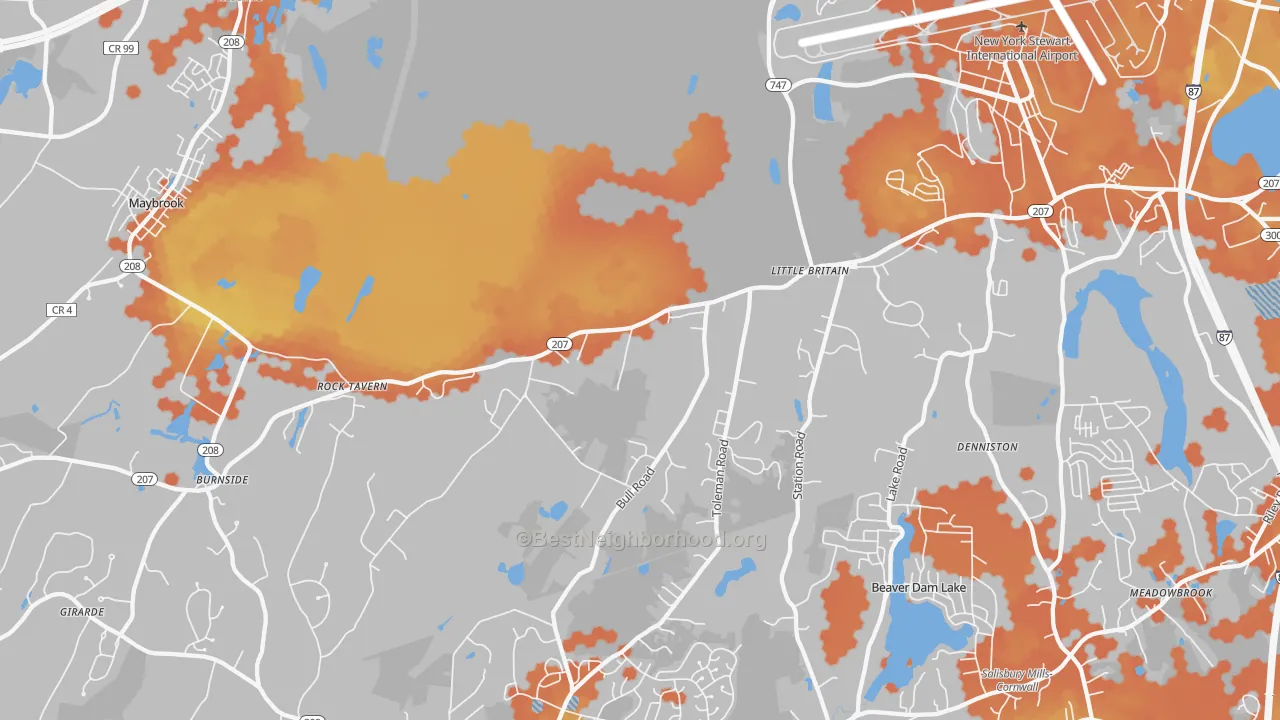 Bike Grade map of 12575, NY