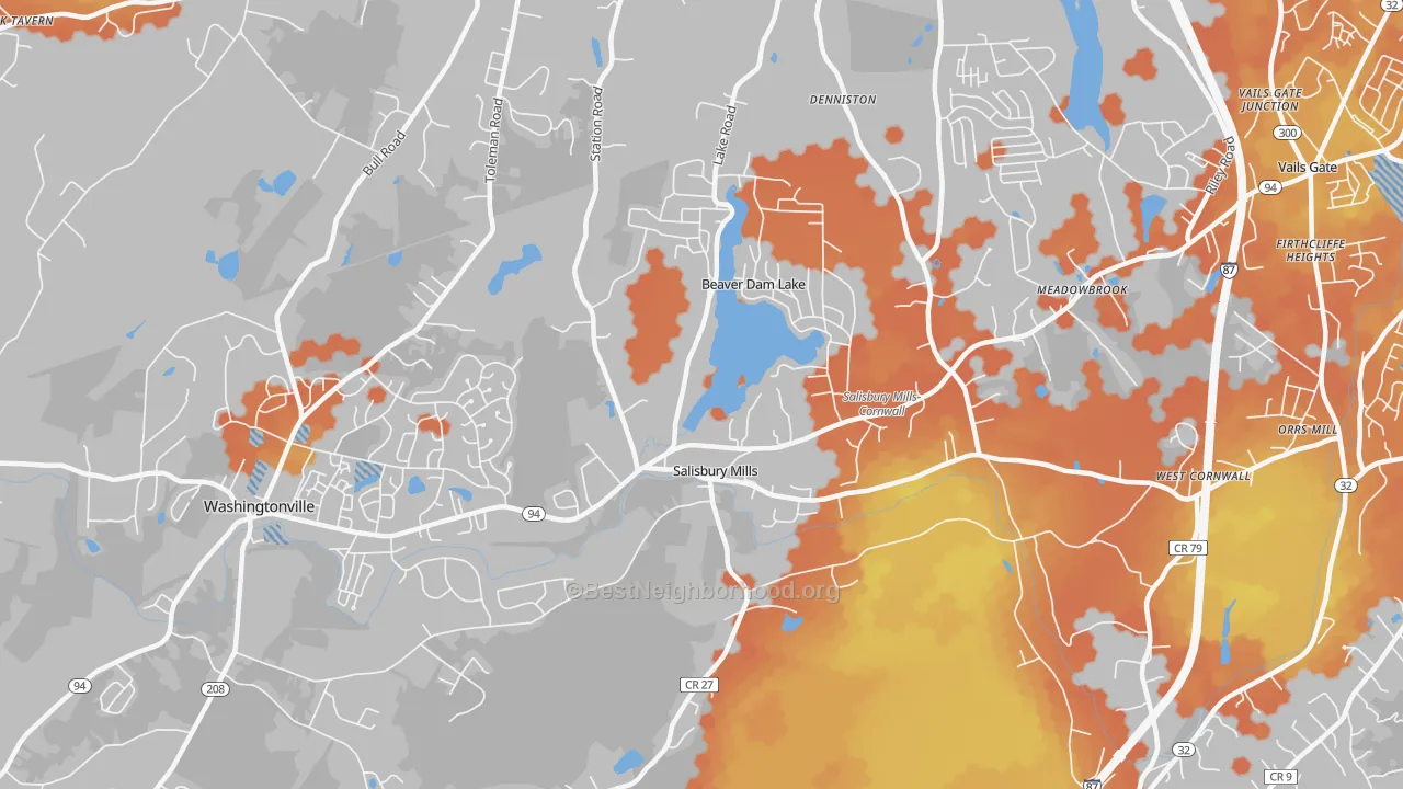 Bike Grade map of 12577, NY