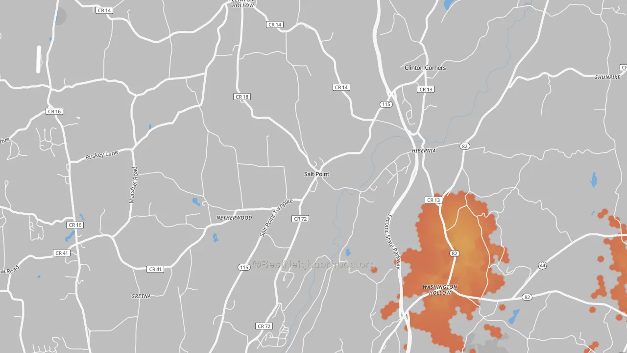 Bike Grade map of 12578, NY