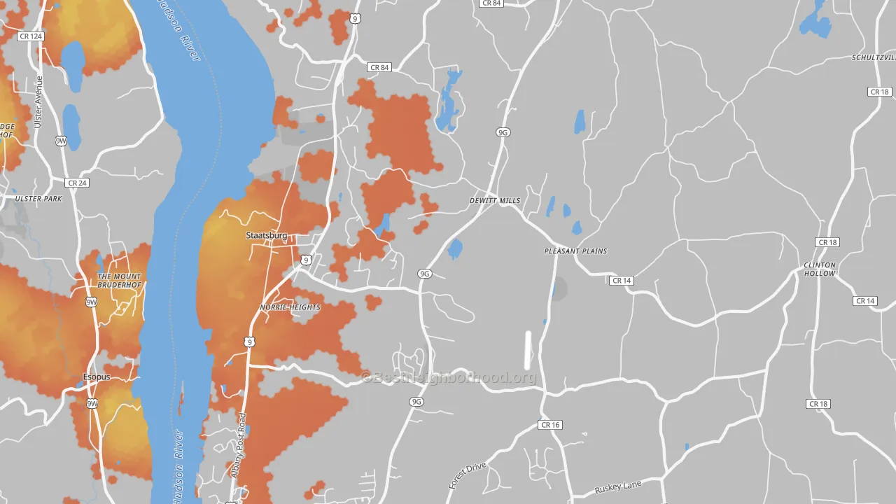 Bike Grade map of 12580, NY