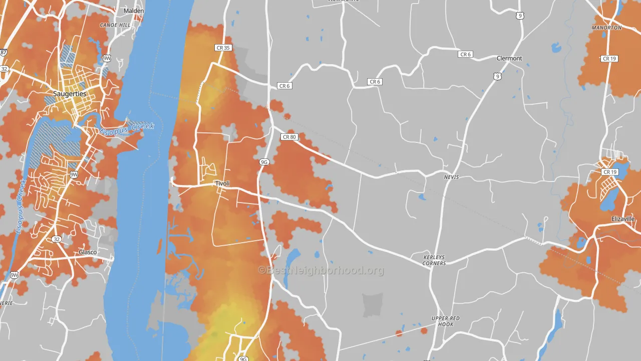 Bike Grade map of 12583, NY