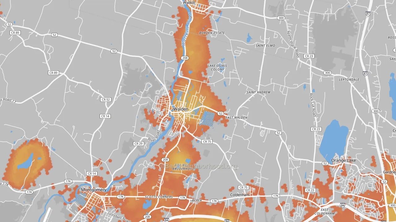 Bike Grade map of 12586, NY