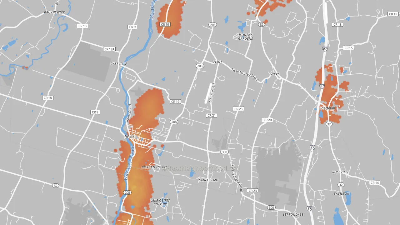 Bike Grade map of 12589, NY