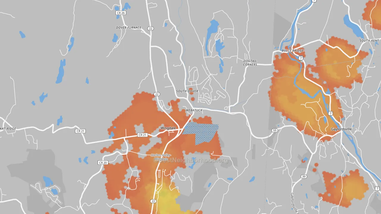 Bike Grade map of 12594, NY