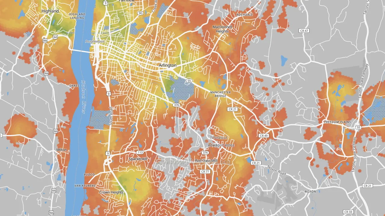 Bike Grade map of 12603, NY