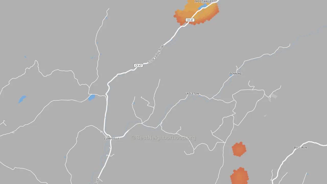 Bike Grade map of 12725, NY