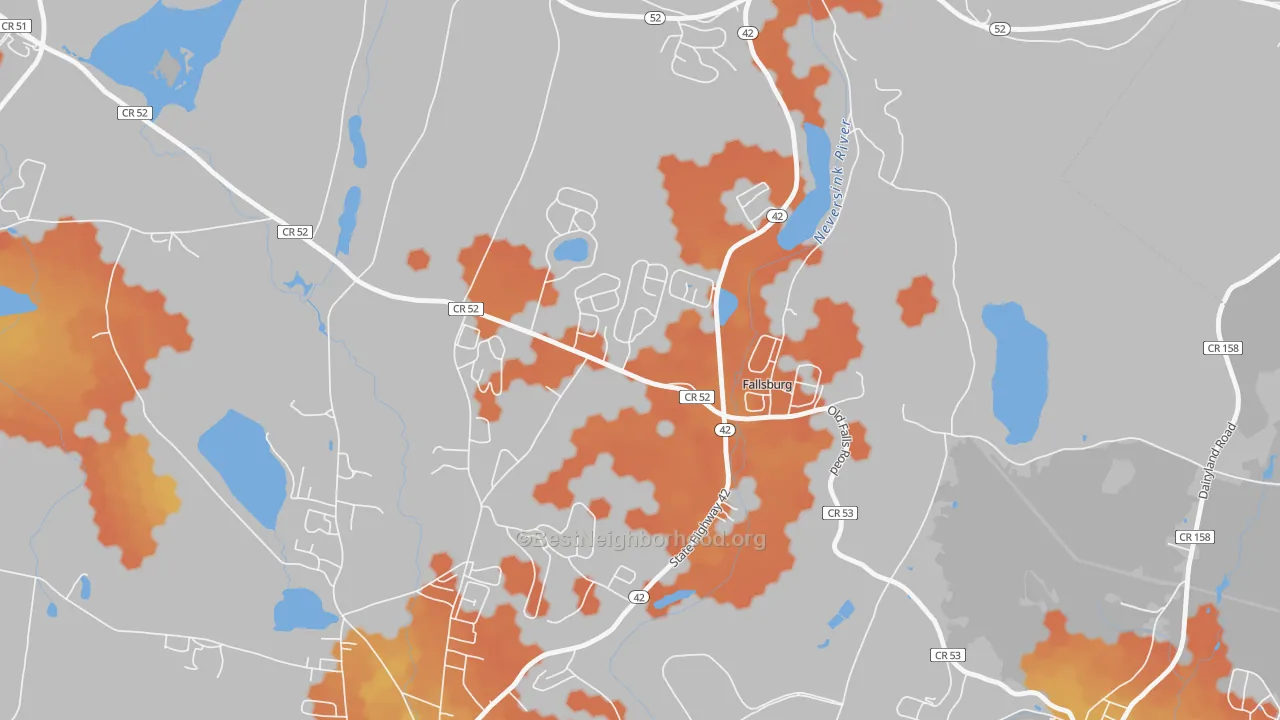 Bike Grade map of 12733, NY