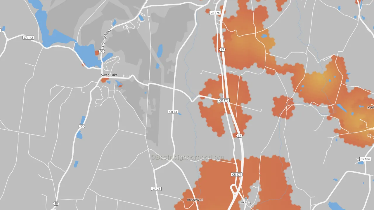 Bike Grade map of 12734, NY