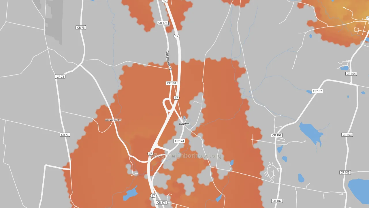 Bike Grade map of 12742, NY