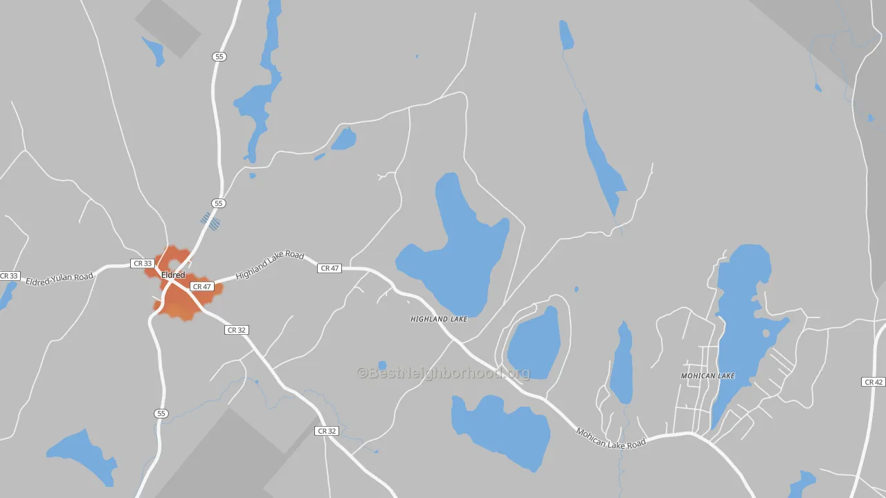 Bike Grade map of 12743, NY