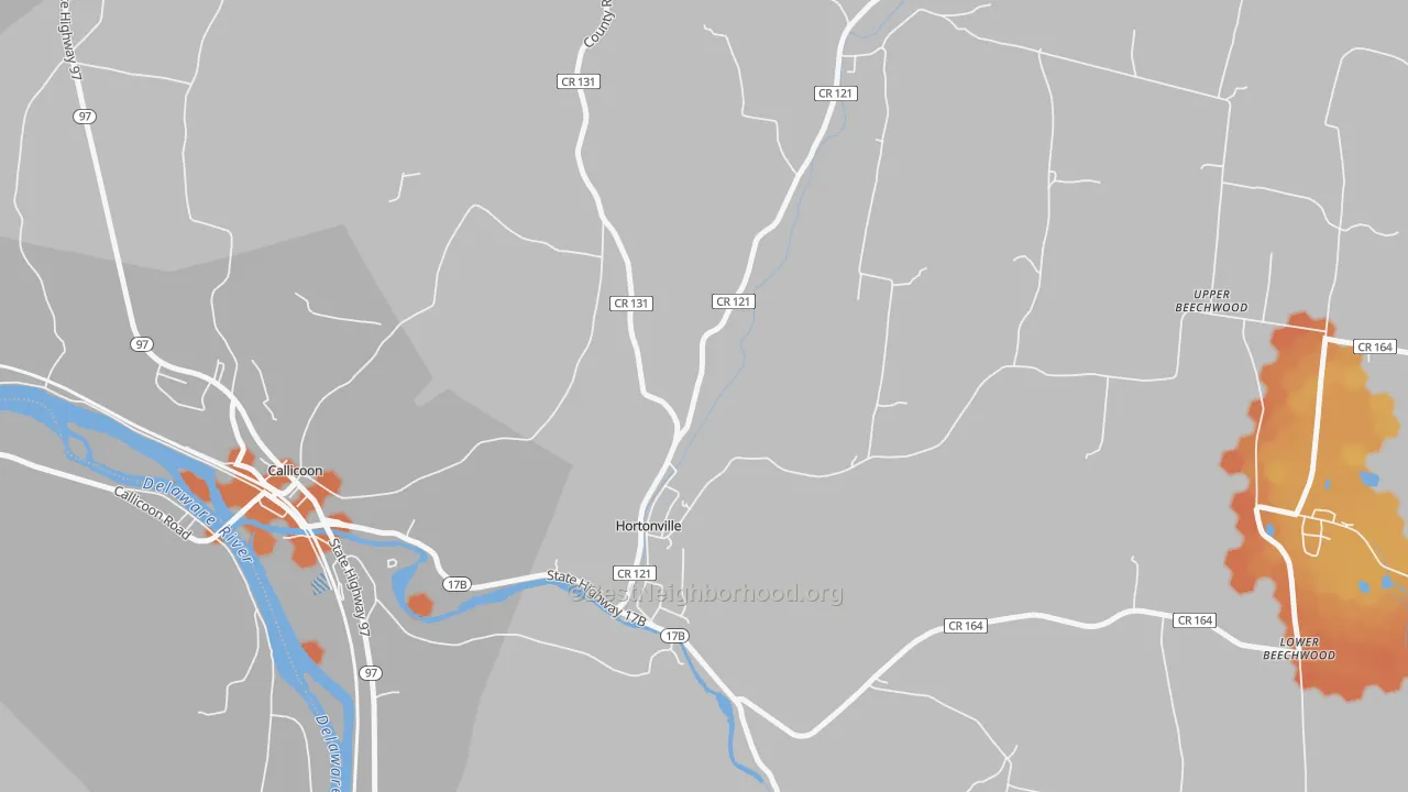 Bike Grade map of 12745, NY