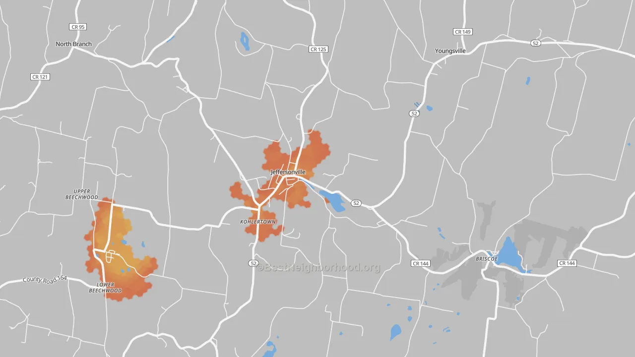 Bike Grade map of 12748, NY