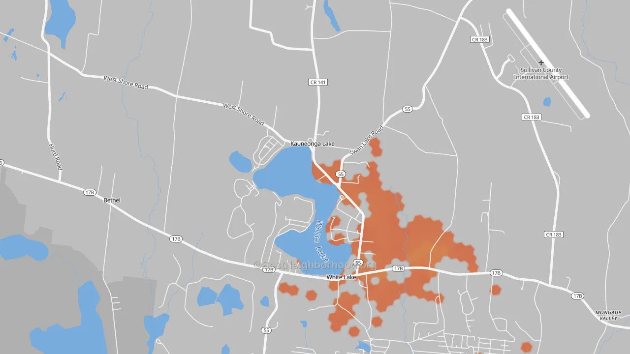 Bike Grade map of 12749, NY