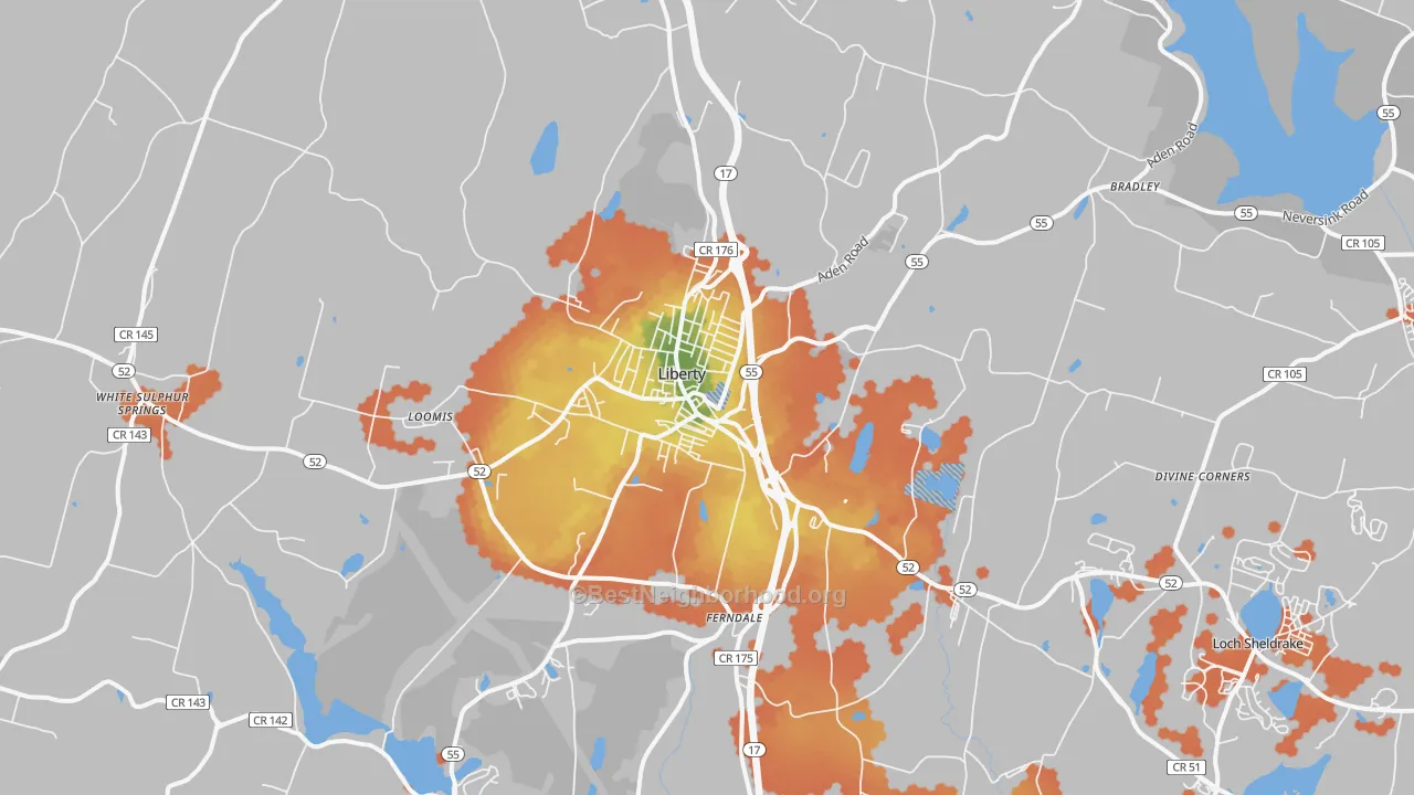 Bike Grade map of 12754, NY
