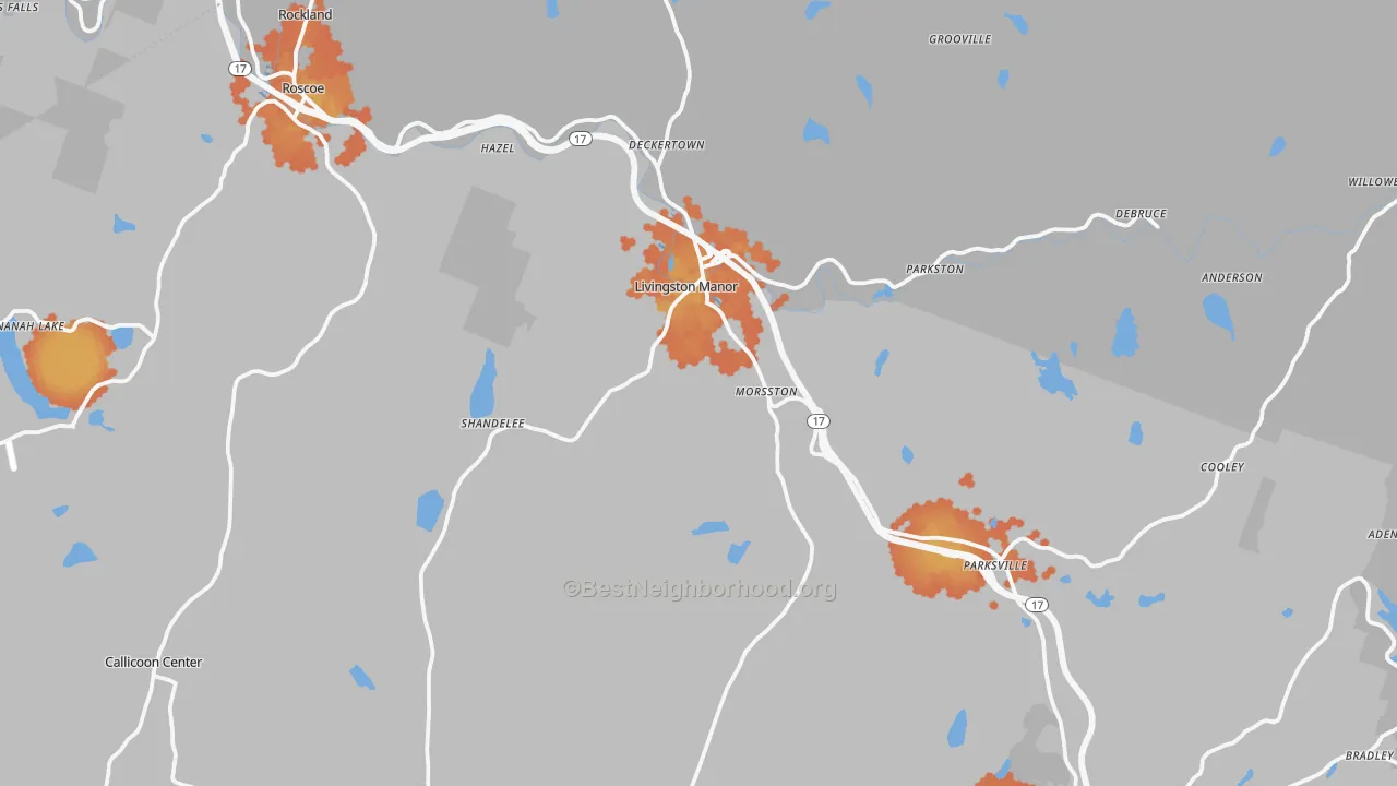 Bike Grade map of 12758, NY