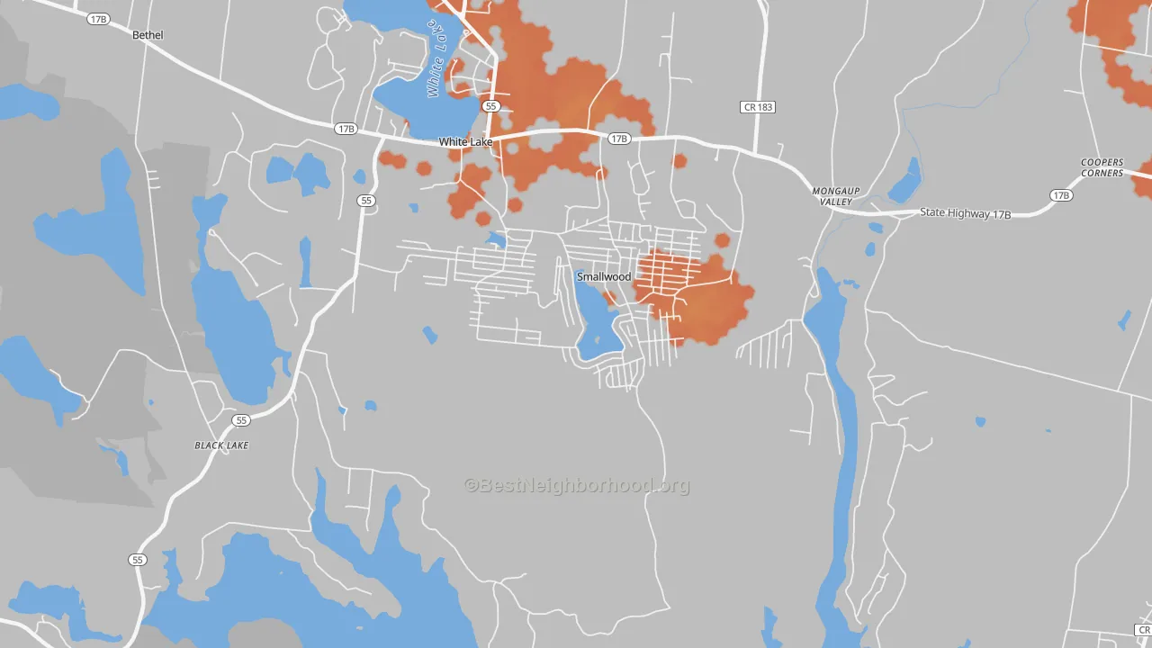 Bike Grade map of 12778, NY
