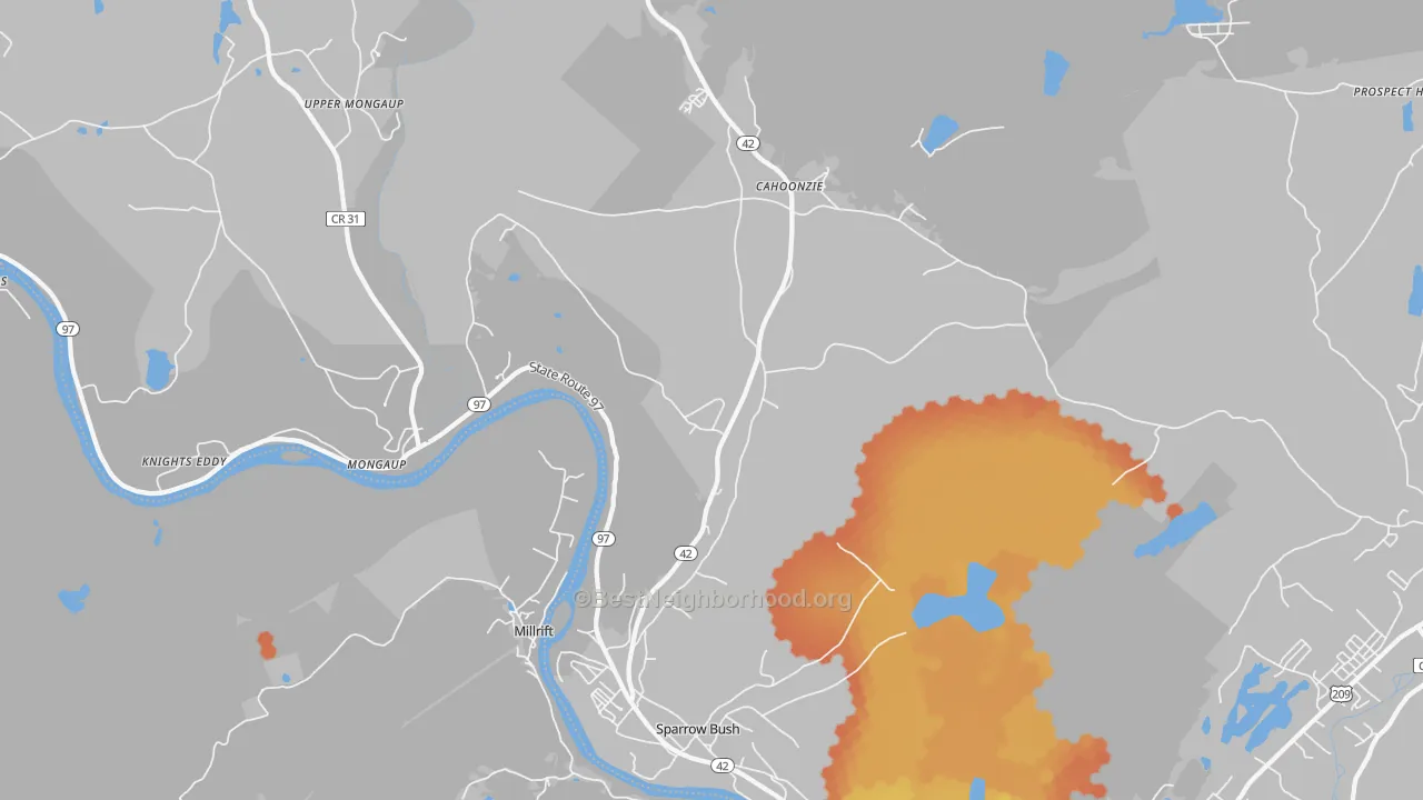 Bike Grade map of 12780, NY