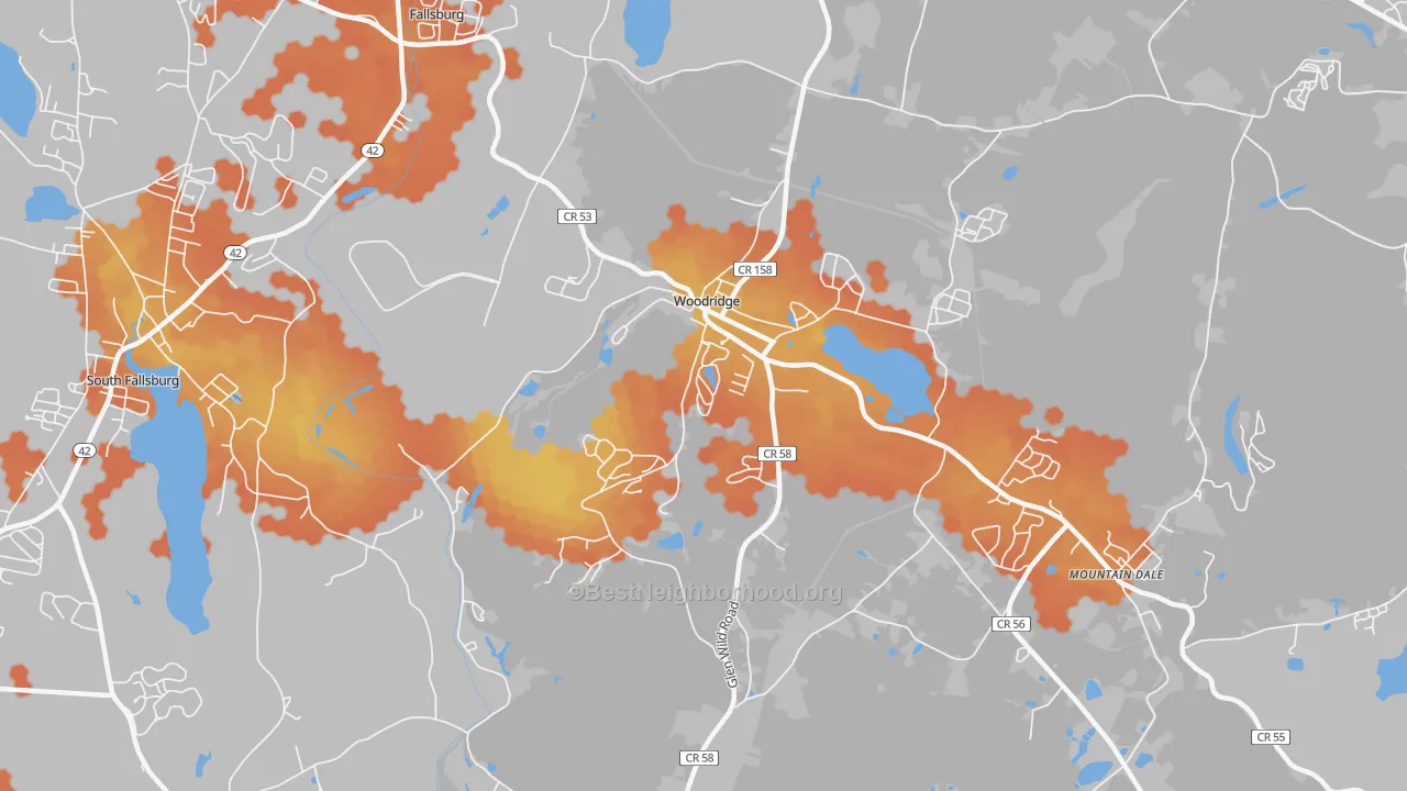 Bike Grade map of 12789, NY