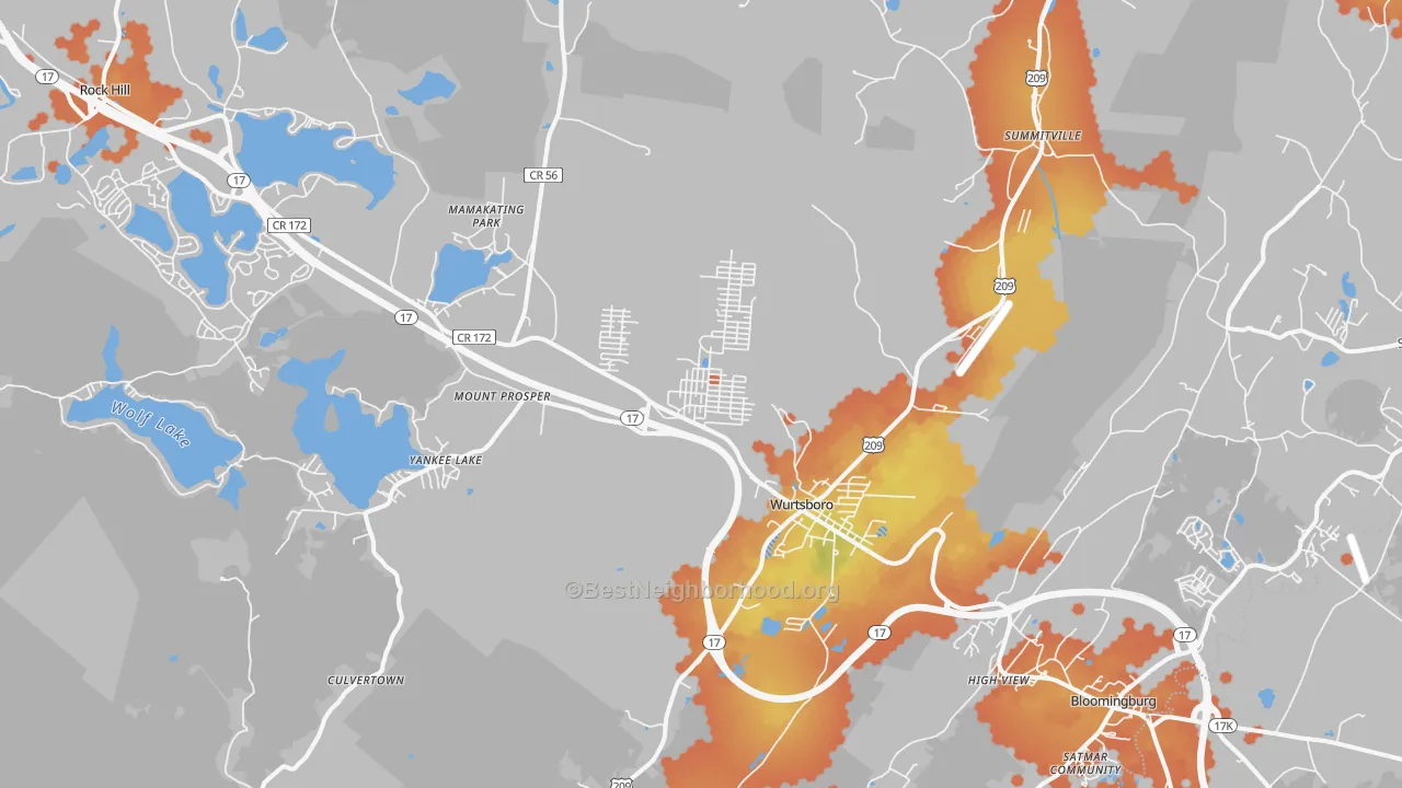 Bike Grade map of 12790, NY