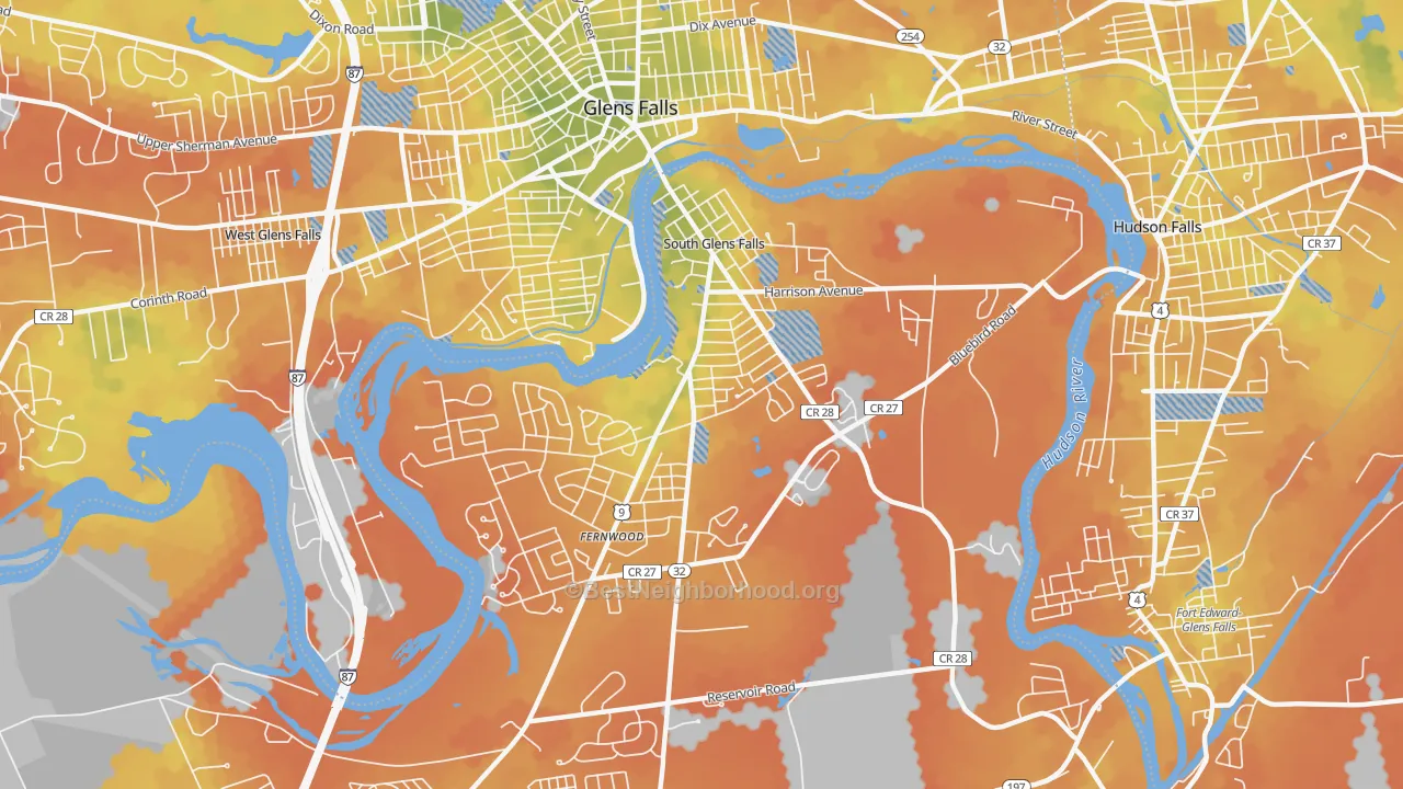 Bike Grade map of 12803, NY