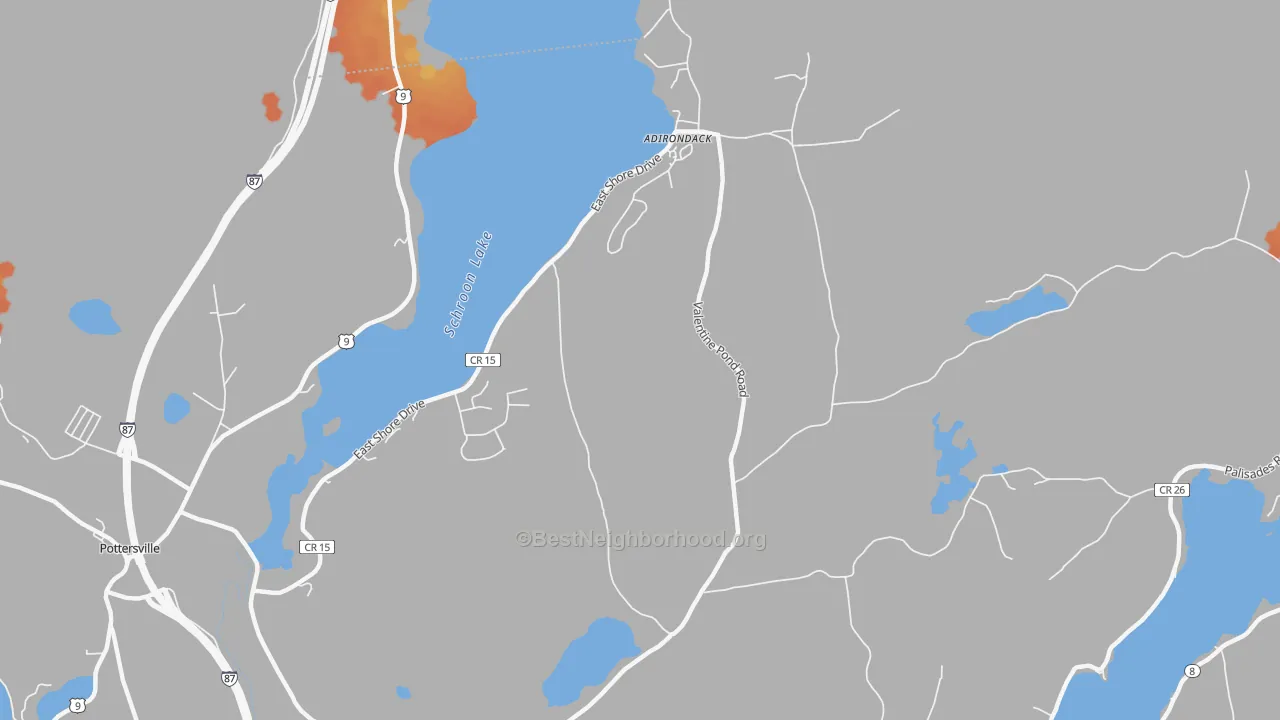 Bike Grade map of 12808, NY