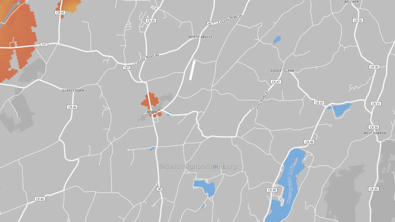 Bike Grade map of 12809, NY