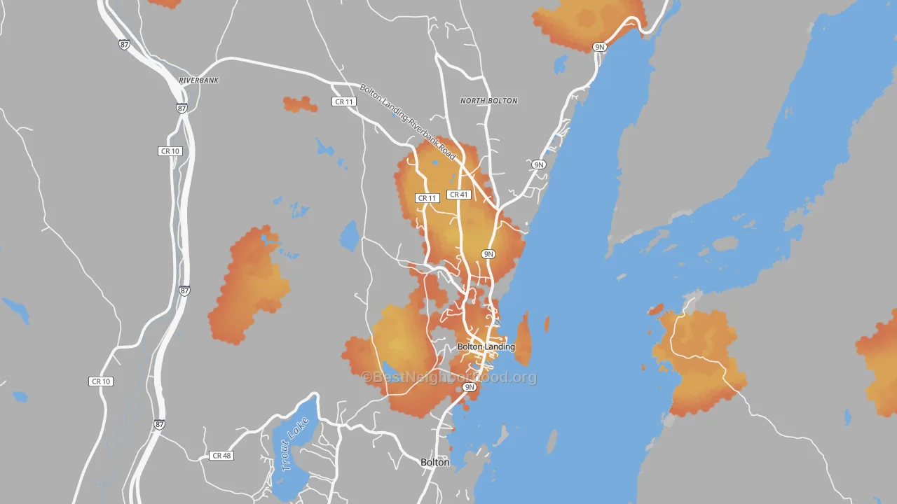 Bike Grade map of 12814, NY