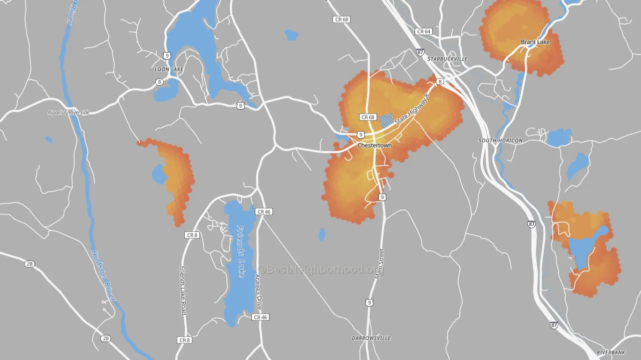 Bike Grade map of 12817, NY