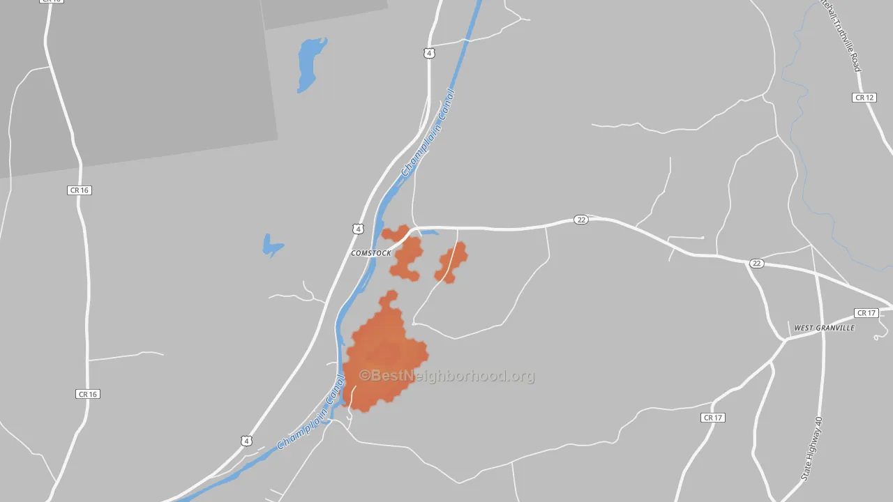 Bike Grade map of 12821, NY