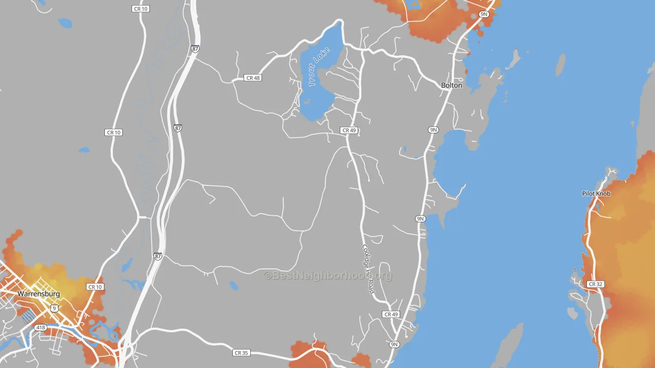 Bike Grade map of 12824, NY