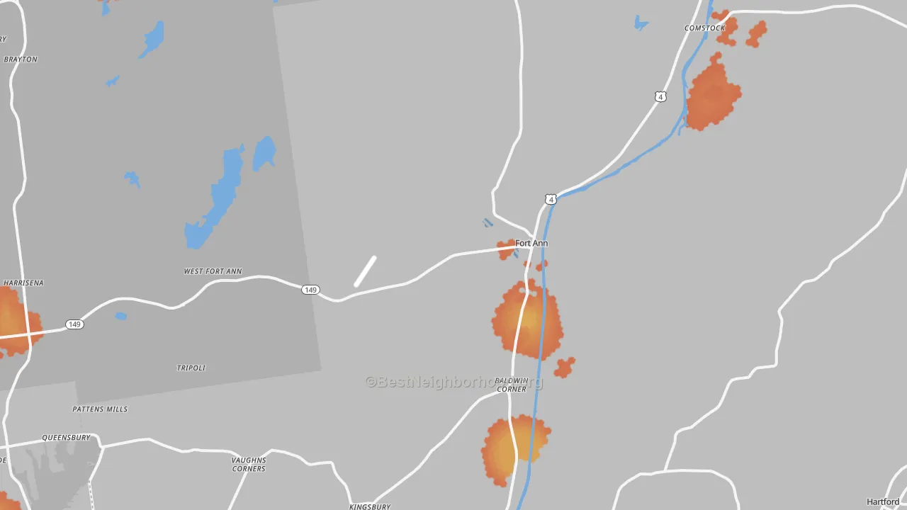 Bike Grade map of 12827, NY
