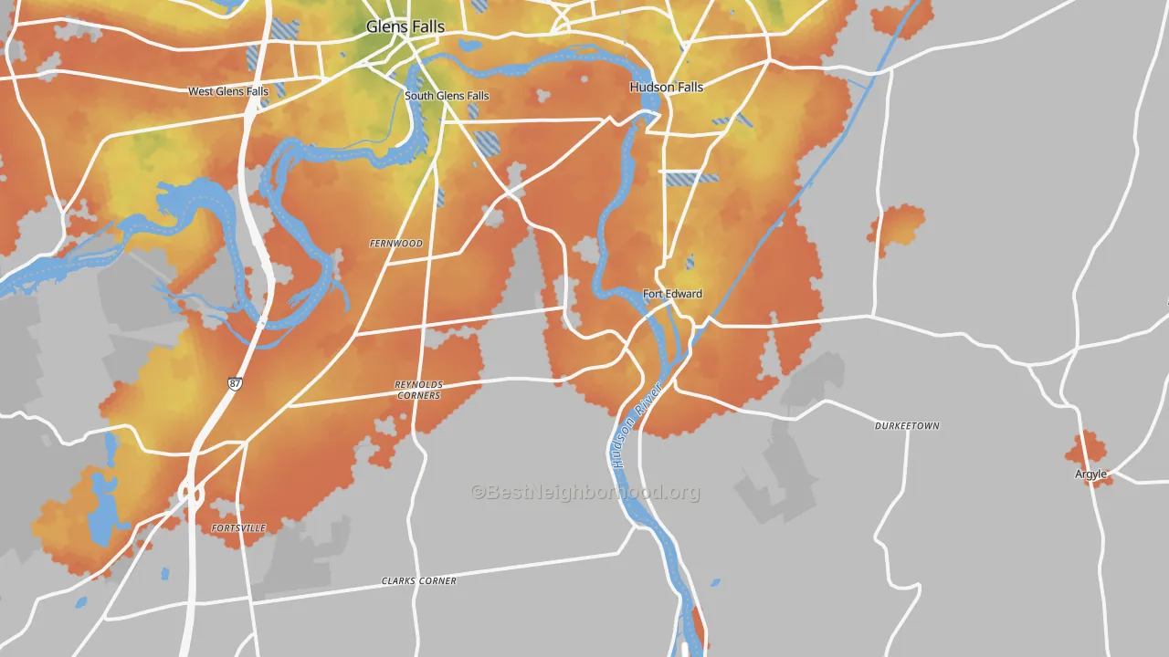 Bike Grade map of 12828, NY
