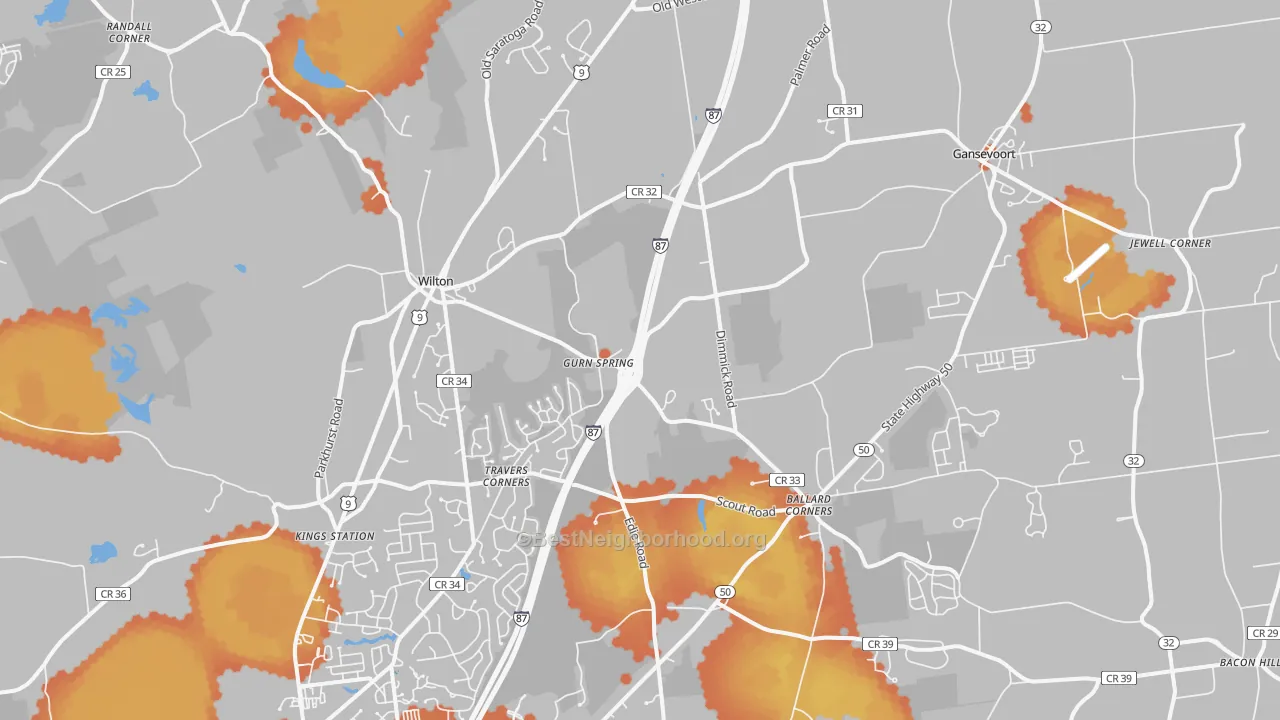 Bike Grade map of 12831, NY