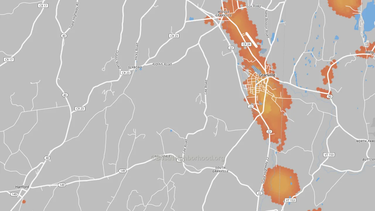 Bike Grade map of 12832, NY