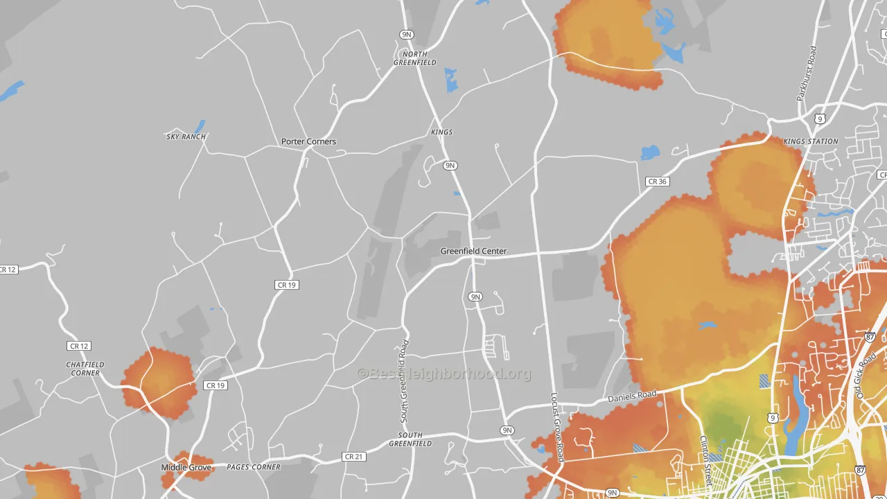 Bike Grade map of 12833, NY