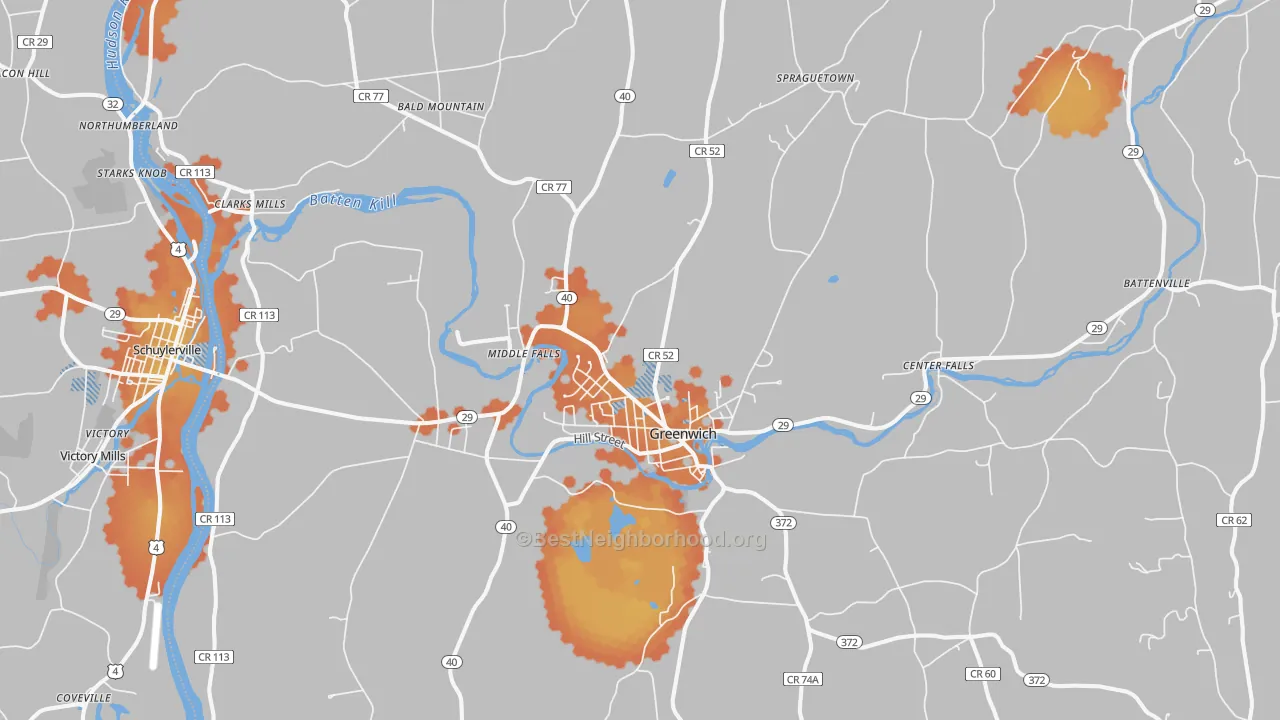 Bike Grade map of 12834, NY