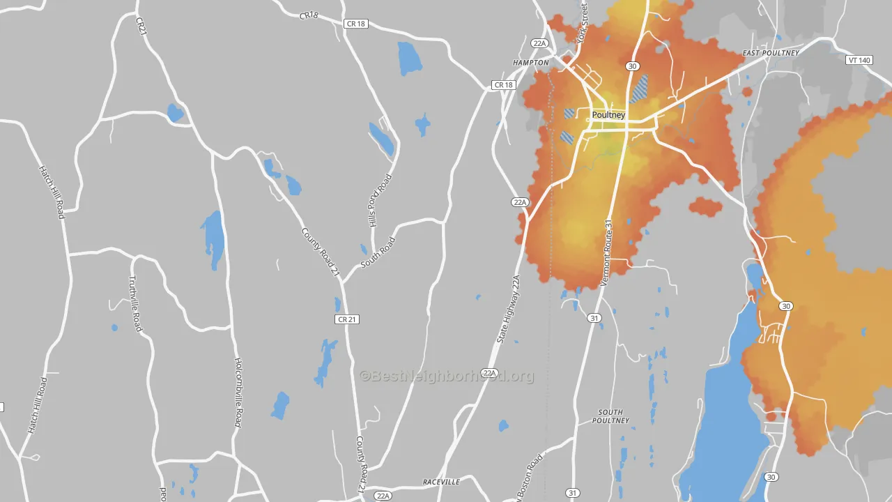 Bike Grade map of 12837, NY