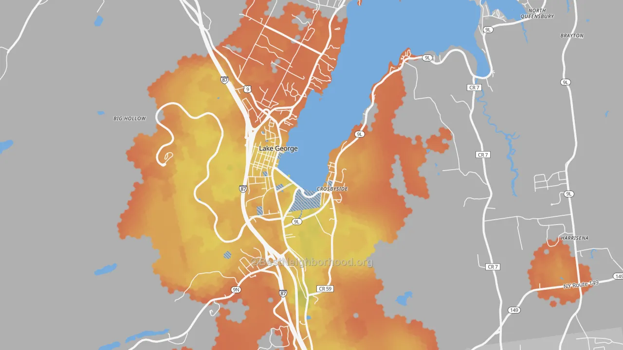 Bike Grade map of 12845, NY