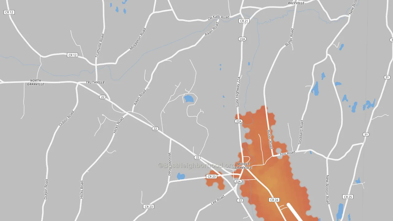 Bike Grade map of 12849, NY