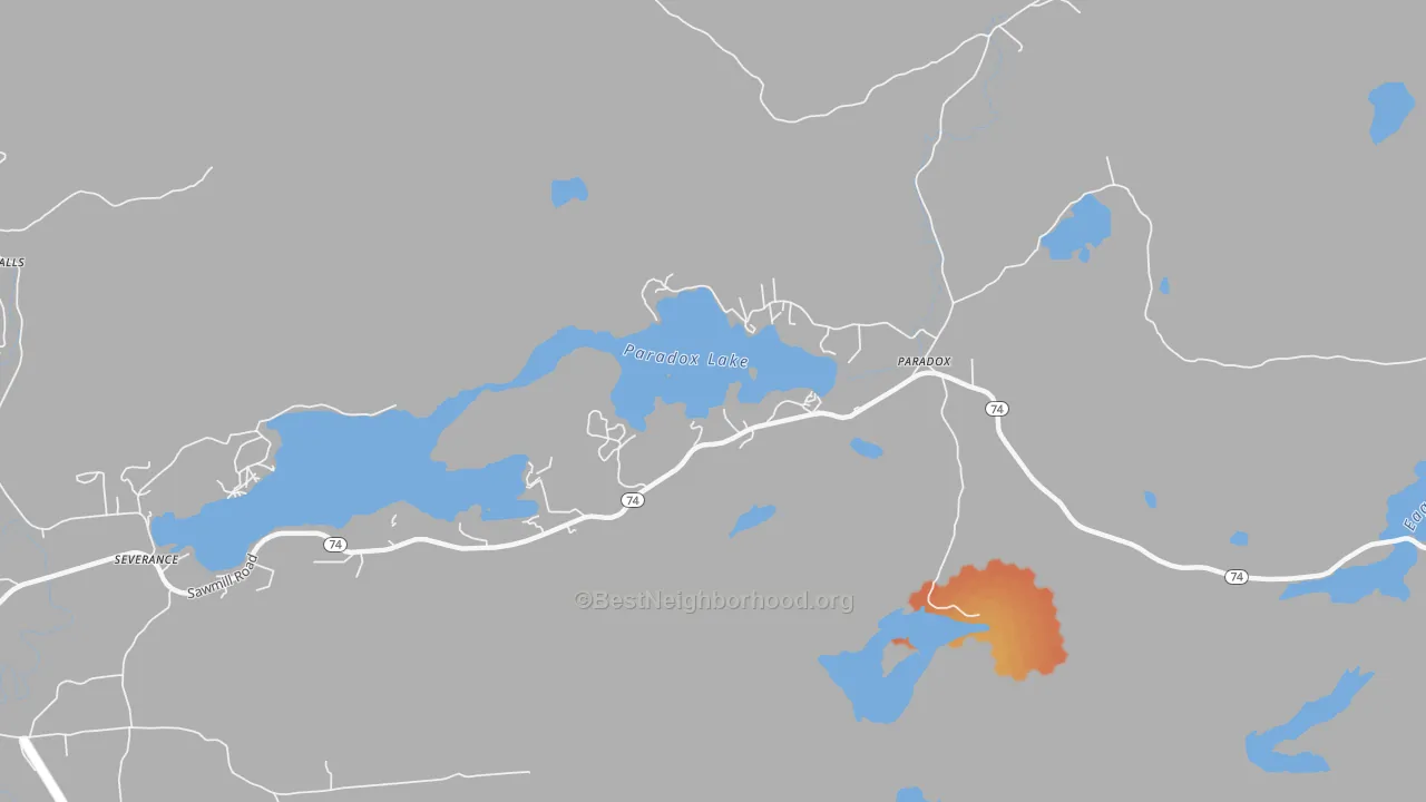 Bike Grade map of 12858, NY