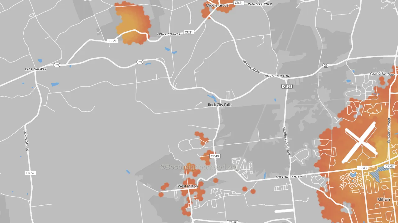 Bike Grade map of 12863, NY