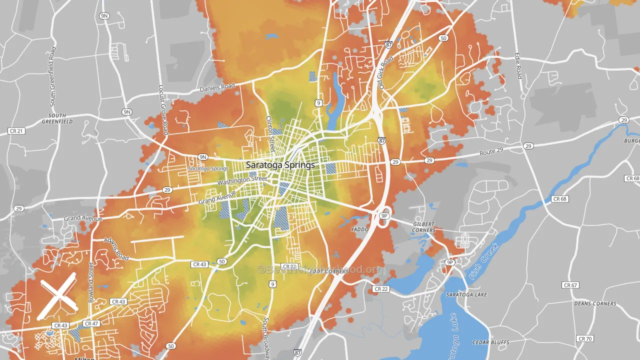 Bike Grade map of 12866, NY