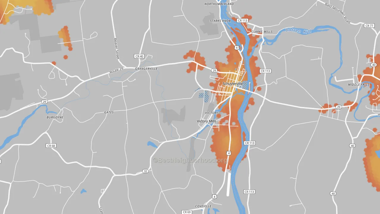 Bike Grade map of 12871, NY