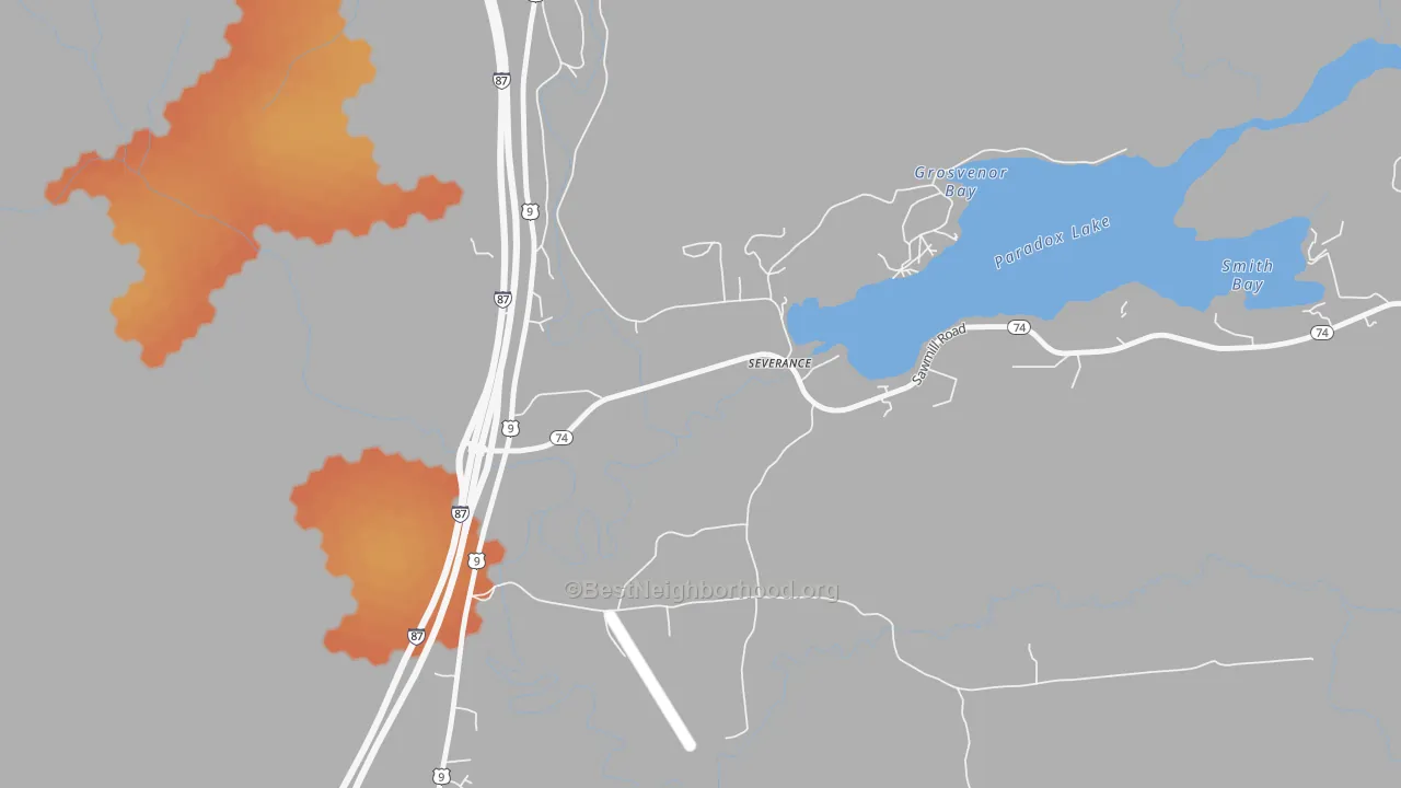 Bike Grade map of 12872, NY