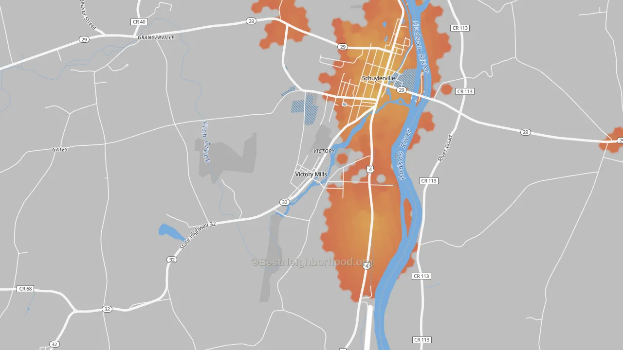 Bike Grade map of 12884, NY