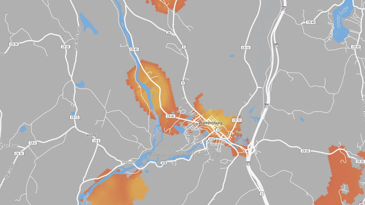 Bike Grade map of 12885, NY