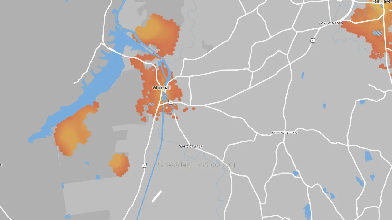 Bike Grade map of 12887, NY
