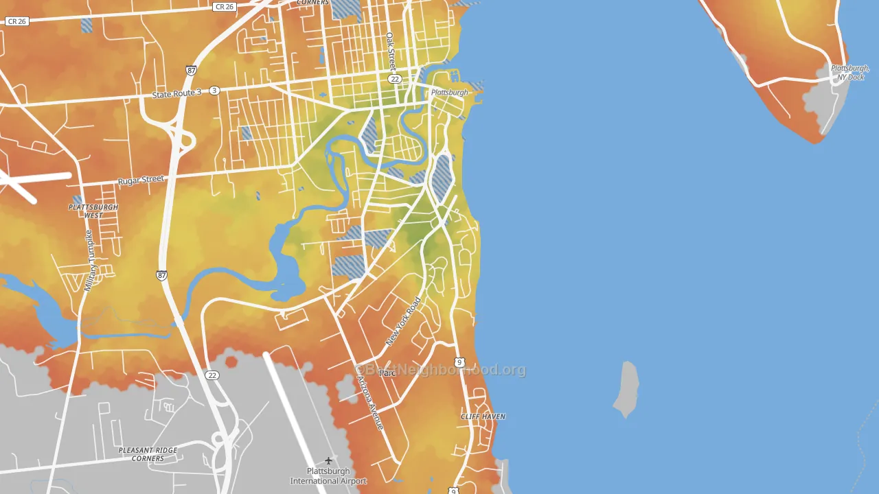 Bike Grade map of 12903, NY