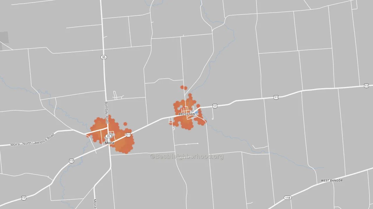 Bike Grade map of 12916, NY